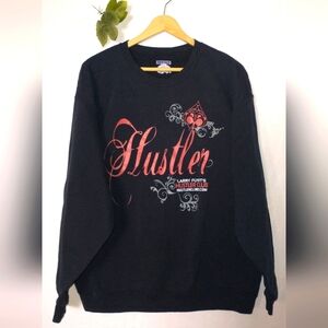 Vintage Larry Flynt Hustler Hollywood Black and Red Crewneck Sweatershirt XL